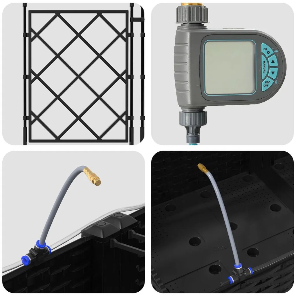 Kerti ültetők Fekete 120 x 120 x 126 cm Acél