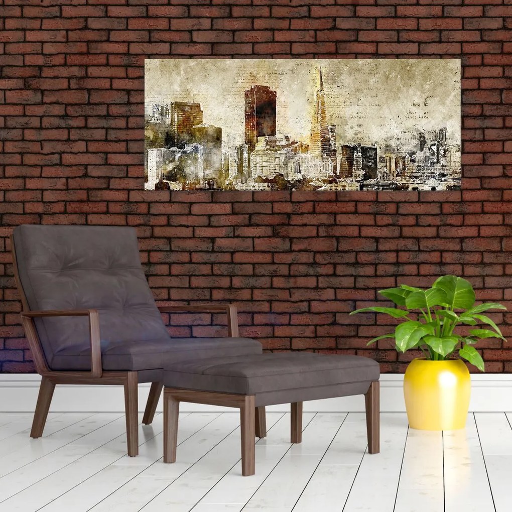 Kép - Művészileg renderelt város (120x50 cm)