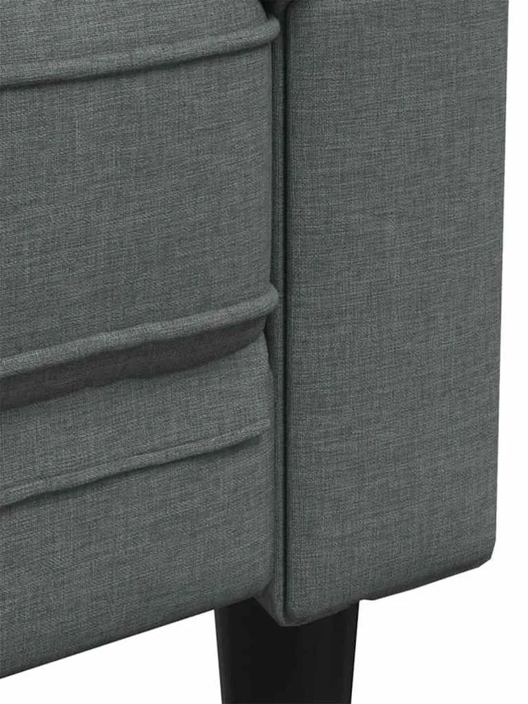 Kanapé Szett 3 pcs Sötétszürke szövet