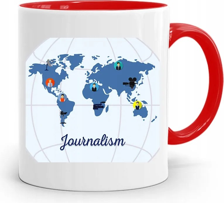 Piros Bögre Ajándék Riporter Újságírónak, fényképes nyomtatással