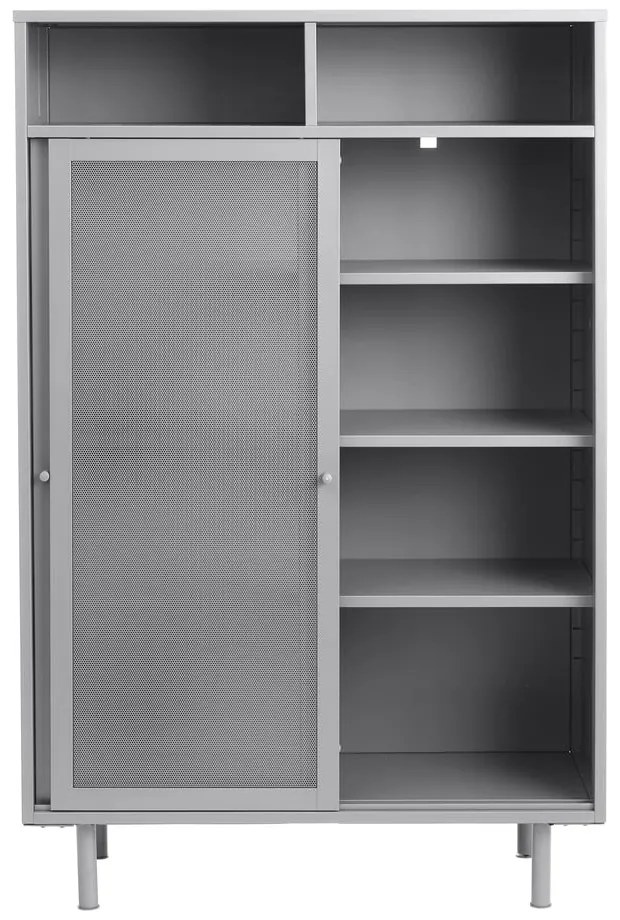 Szürke fém szekrény tolóajtóval 90x140x40 cm Veep – Unique Furniture