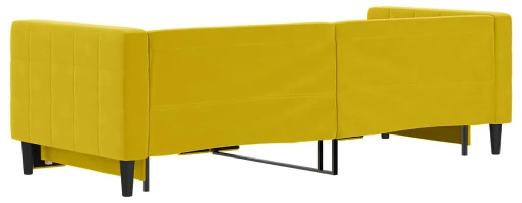 sárga kihúzható bársony heverő 80 x 200 cm