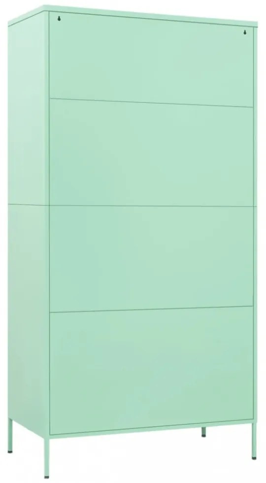 mentazöld acél ruhásszekrény 90 x 50 x 180 cm