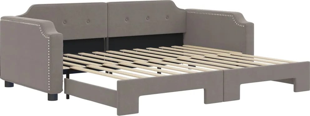 vidaXL tópszínű kihúzható szövet heverő 100 x 200 cm