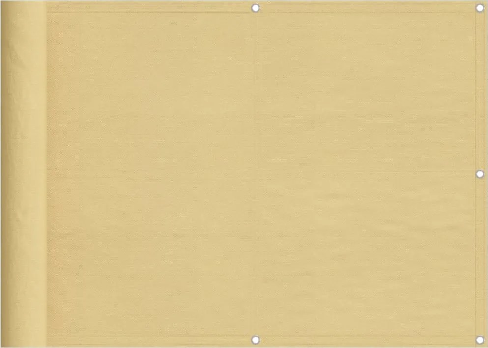 vidaXL homokszínű 100% oxford poliészter erkélyparaván 75 x 300 cm
