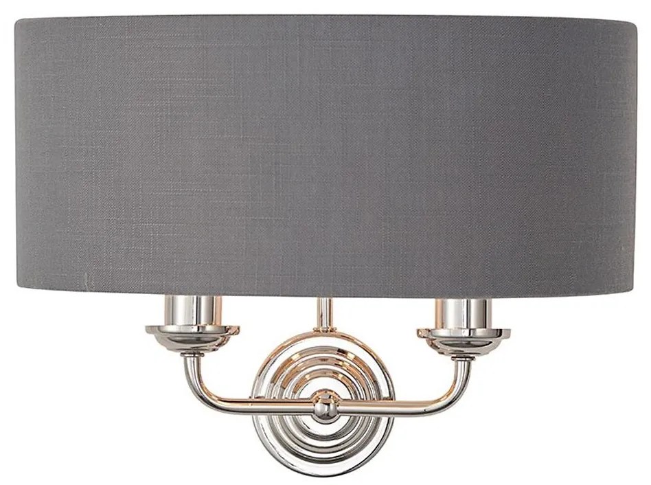 Endon 94406 - Fali lámpa HIGHCLERE 2xE14/40W/230V söt. szürke/fényezett króm