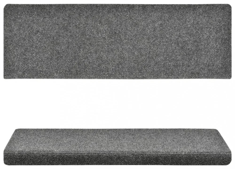 10 db öntapadós lépcsőszőnyeg, világosszürke, téglalap alakú széllel, 65 x 21 x 4 cm