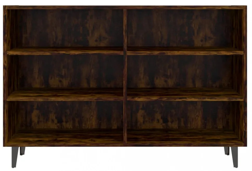 füstös tölgyszínű szerelt fa tálalószekrény 103,5 x 35 x 70 cm
