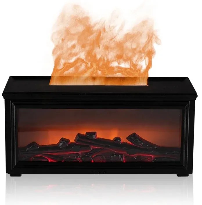 Aromadiffúzor HY05 – dekoratív diffúzor lánghatással és párásítással - fekete