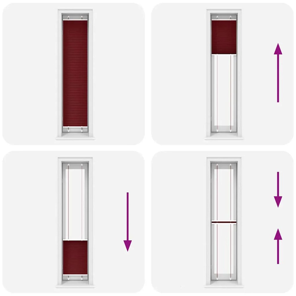 pliszírozott redőny Bordeaux piros 50x200 cm szövetszélesség