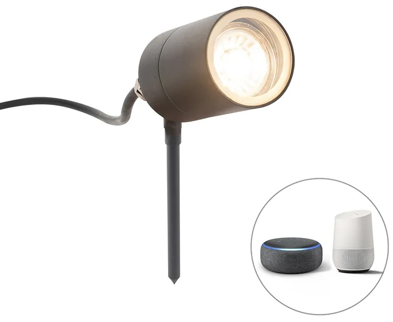 Okos modern tüskespotlámpa antracit IP44 wifi-vel GU10 - Solo