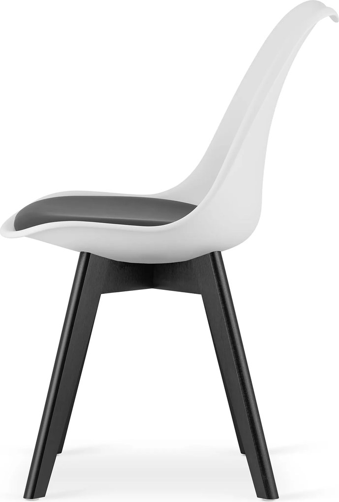 AKCIÓ Fehér-fekete BALI MARK szék fekete lábakkal II. osztály