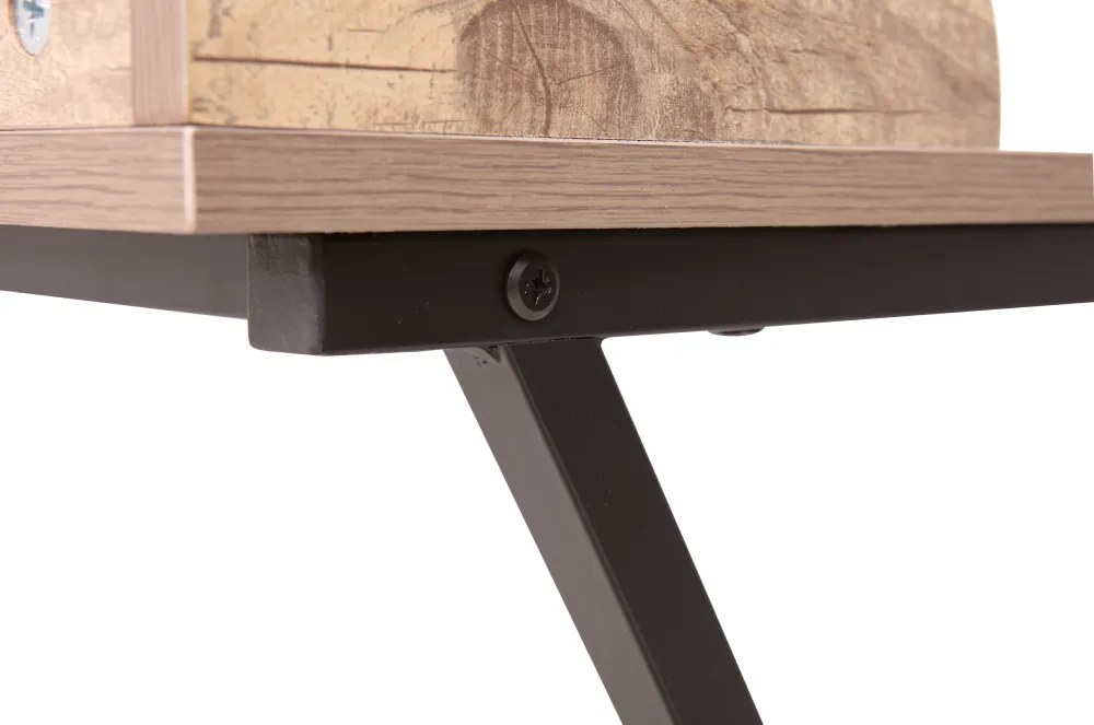 Számítógépasztal, tölgy/fekete, OFIS