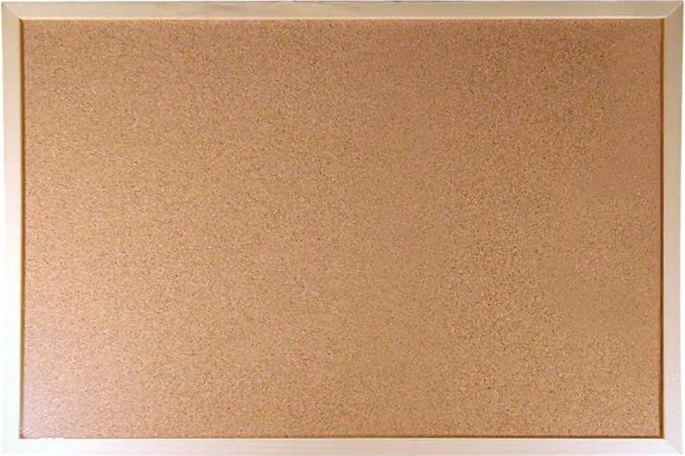 Parafatábla, kétoldalas (parafa/parafa), 60x40 cm, fa keret, VICTORIA VISUAL (VVI19)