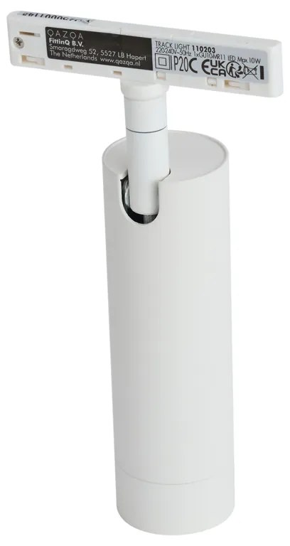 Modern fehér spotlámpa 1 fázisú sínrendszerhez GU10 35mm - Slimline Uzzy