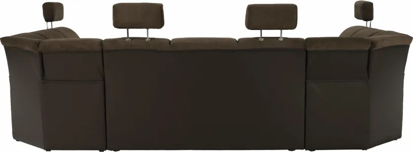 Ülőgarnitúra, textilbőr barna/szövet barna, SANTIAGO U