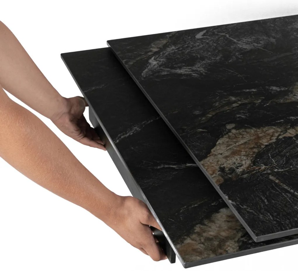 Stół IBIZA Ceramiczny Rozkładany 160-240 cm Czarny