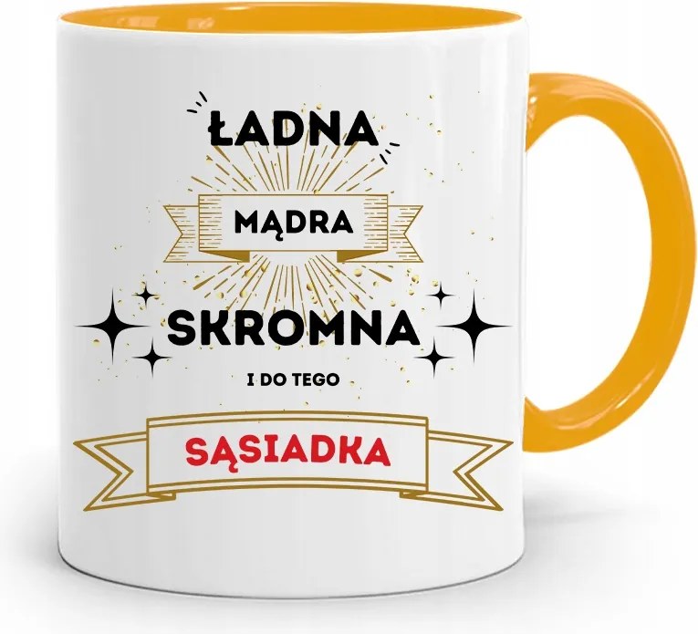 Szomszédnak Sárga Ajándék Bögre fényképes nyomtatással