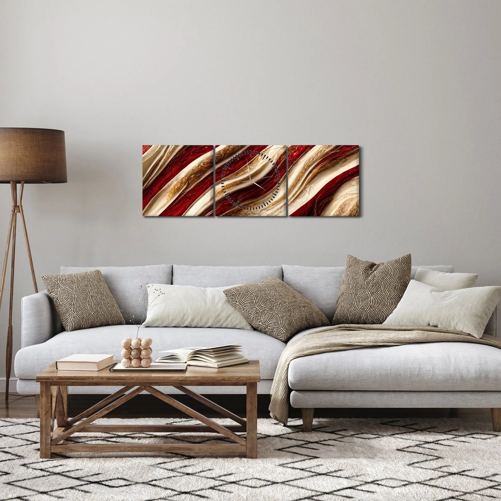 Kép - Arany - fehér textúra (órával) (90x30 cm)