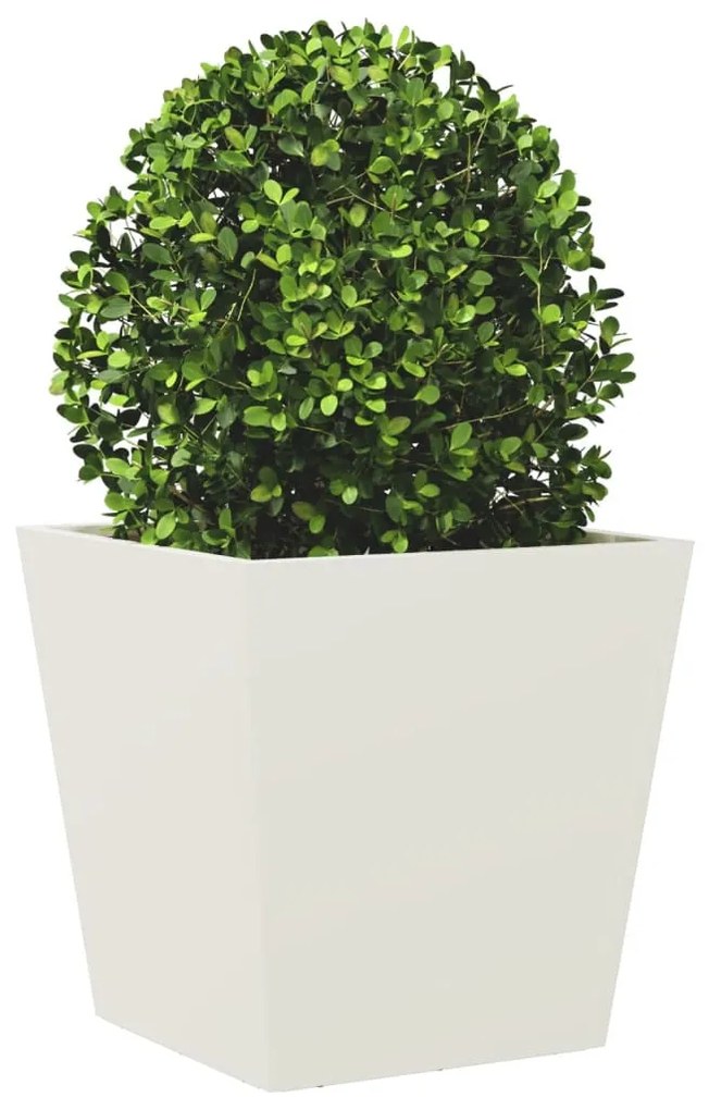 2 db fehér acél kerti növénytartó 40 x 40 x 40 cm