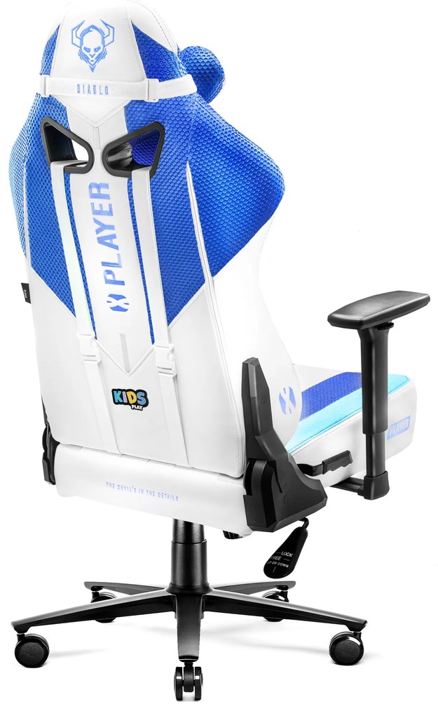 Diablo X-Player 2.0 szövet gamer szék gyerekeknek Kids MÉRET: Frost white /fehér Diablochairs