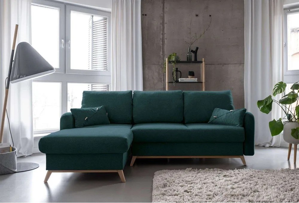 Scandic Lagom türkiz kinyitható sarokkanapé, bal oldali - Miuform