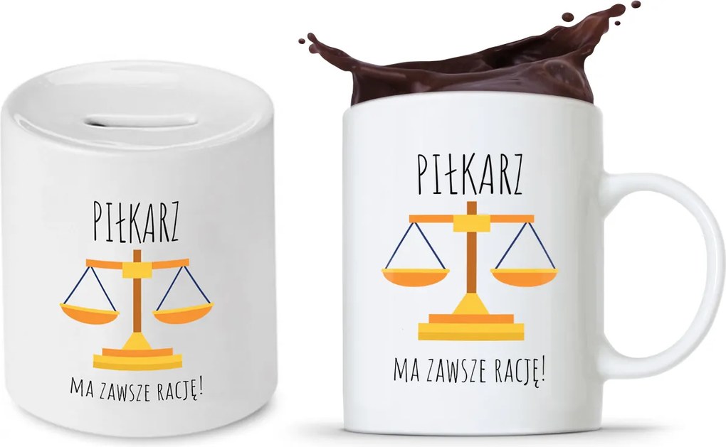 Labdarúgó Bögre Persely Szett Ajándék fényképes nyomtatással