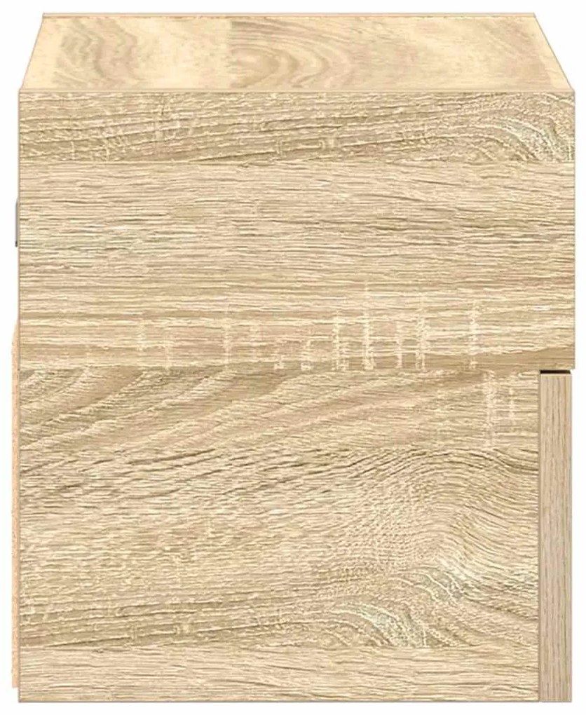 2 db sonoma tölgy falra szerelhető éjjeliszekrény 45x26x28,5 cm