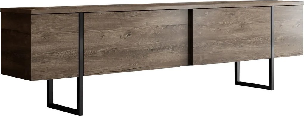Luxe Walnut and Black TV-asztal