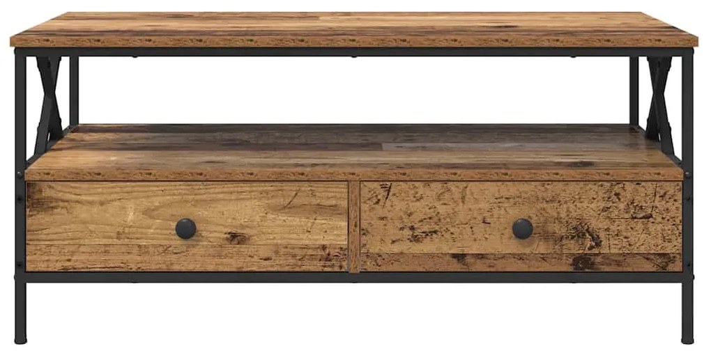Dohányzóasztal with Drawer Régi fa 100 x 51 x 45 cm Faanyag