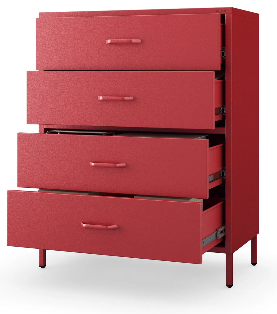 Komód CARLA , 800 x 1015 x 400 mm, Modern: piros