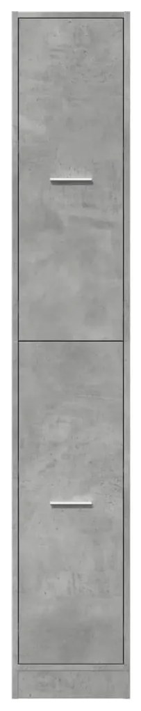 betonszürke szerelt fa patikaszekrény 30 x 41 x 174,5 cm