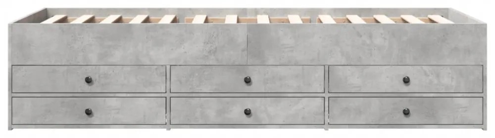 betonszürke kanapéágy fiókkal matrac nélkül 90x190 cm