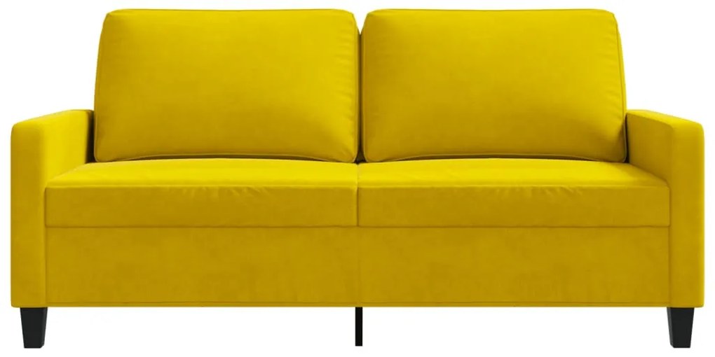 vidaXL kétszemélyes sárga bársony kanapé 140 cm