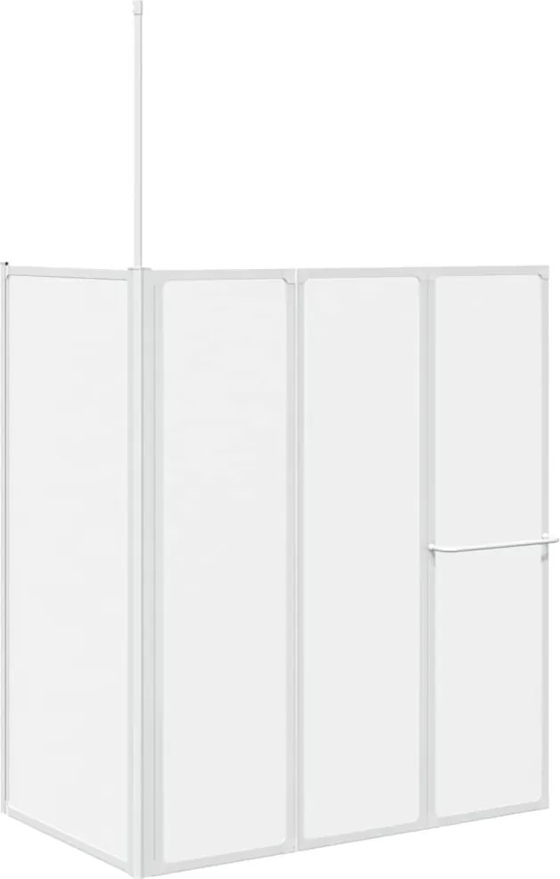 vidaXL Fürdőképernyő Homályosított 120 x 70 x 137 cm Alumínium