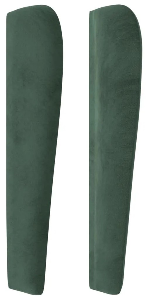 sötétzöld bársony fejtámla szárnyakkal 147 x 23 x 118/128 cm