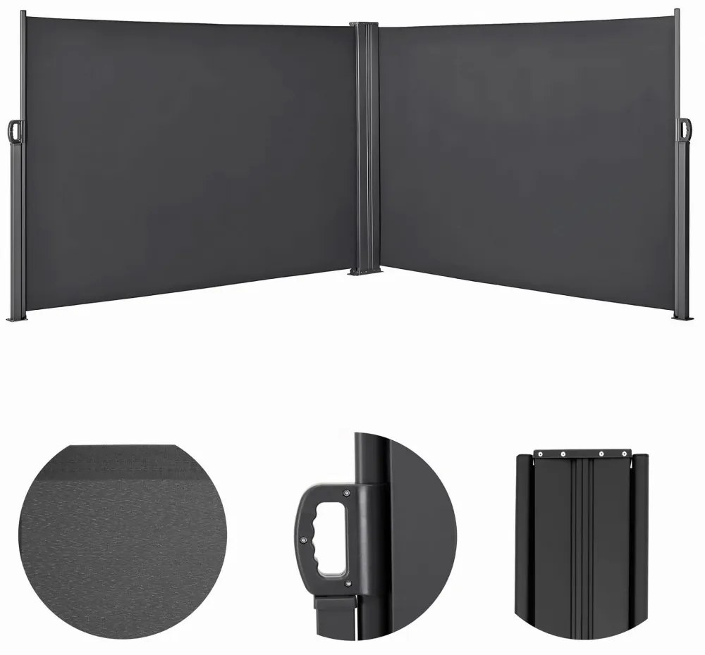Oldalsó teraszmarkíz 200×600 cm - antracit