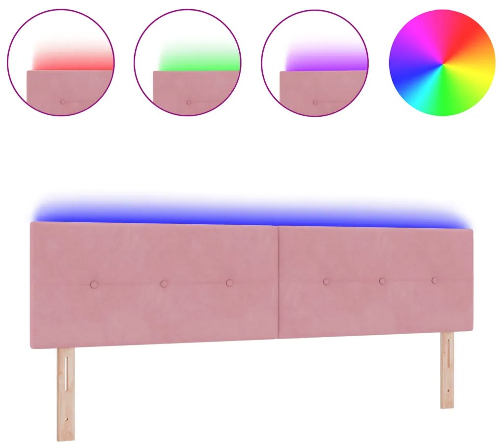 LED Hátfej Varratos Rózsaszín 90 cm Bársony