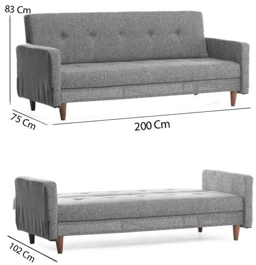 Kétszemélyes kanapé NARA – világosszürke