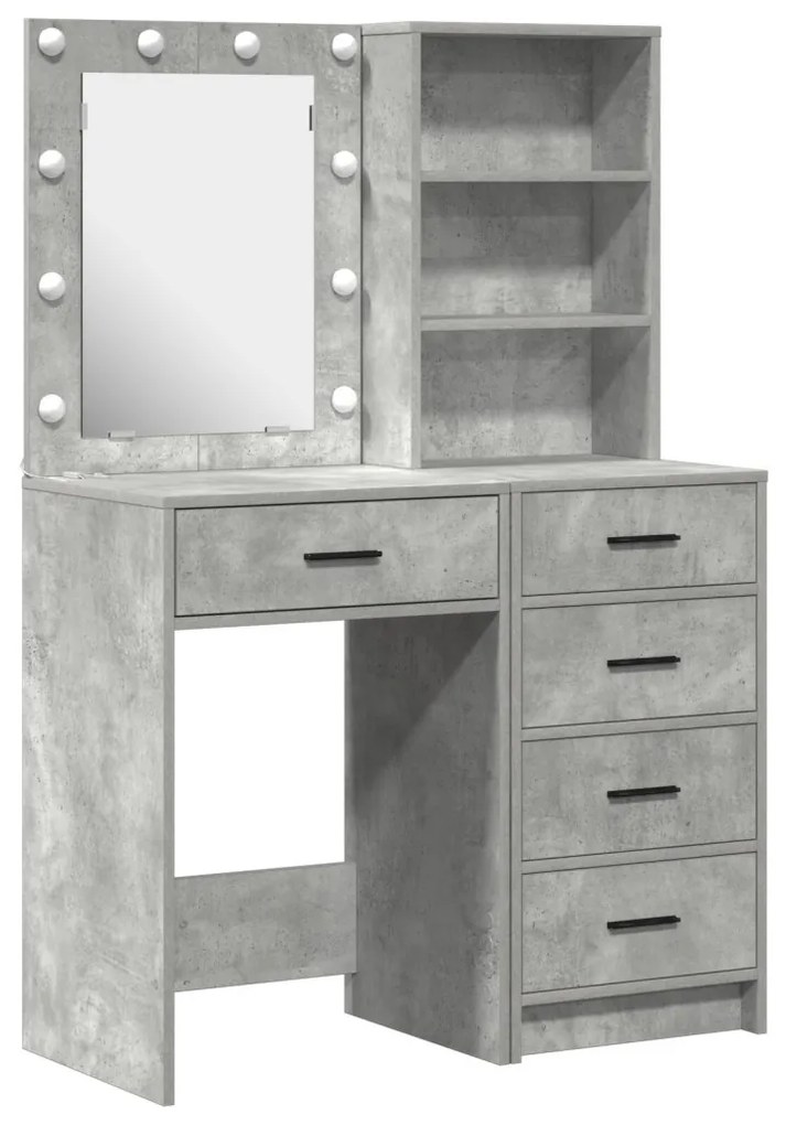 Öltözködőasztal fiókkal 2 pcs Szürke 50 x 41 x 135 cm Faanyag