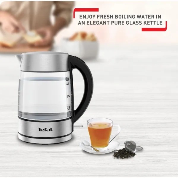 Tefal - Vízforraló GLASS 1,7 l 2200W/230V króm