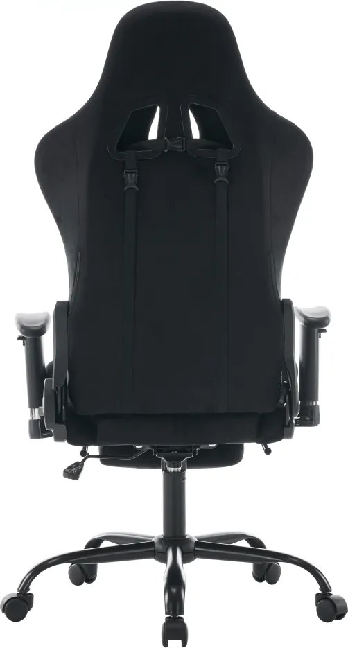 Irodai/gamer szék, fekete Velvet szövet, teherbírás 150 kg, SALOP