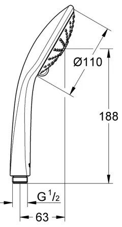 GROHE 27221000 - TEMPESTA COSMOPOLITAN 100 kézi zuhany, 3 sugár, fényes króm