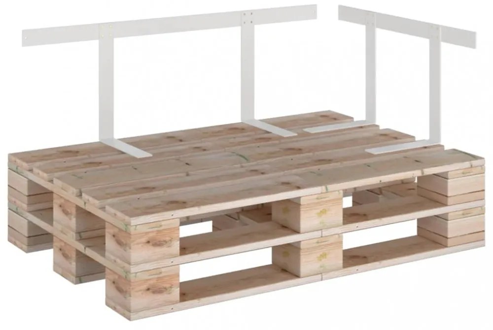 fehér vas raklapkanapé-háttámla 110 cm
