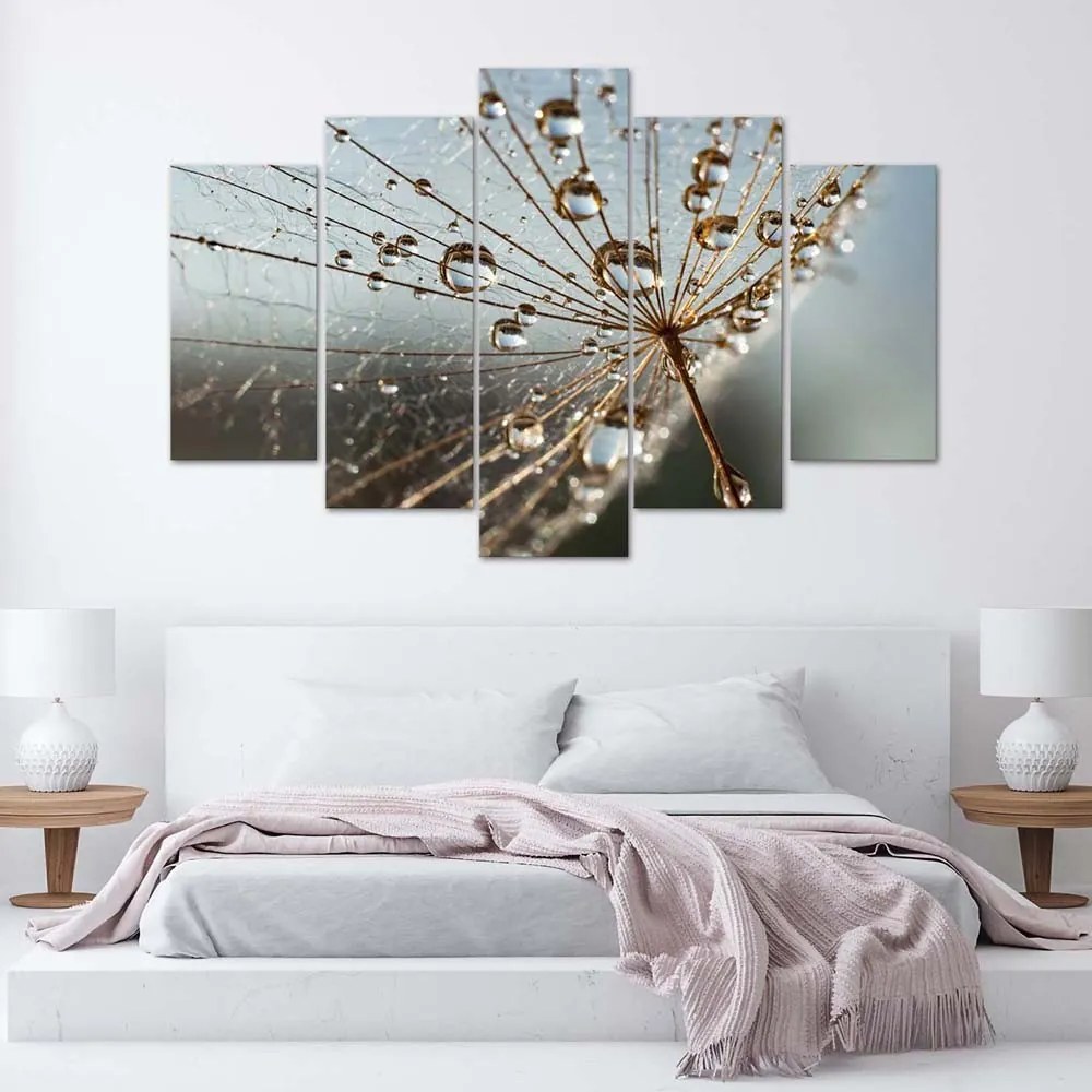 Gario Vászonkép Harmatcseppek és pókháló - 5 részes Méret: 150 x 100 cm