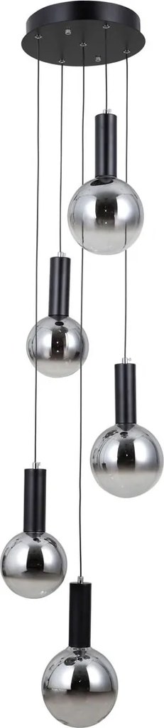 Italux modern függeszték strela matt fekete szürke itxpnd-34378-5s-bk