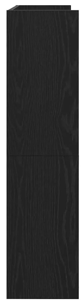 fekete szerelt fa cipőtároló szekrény 80x25x100 cm