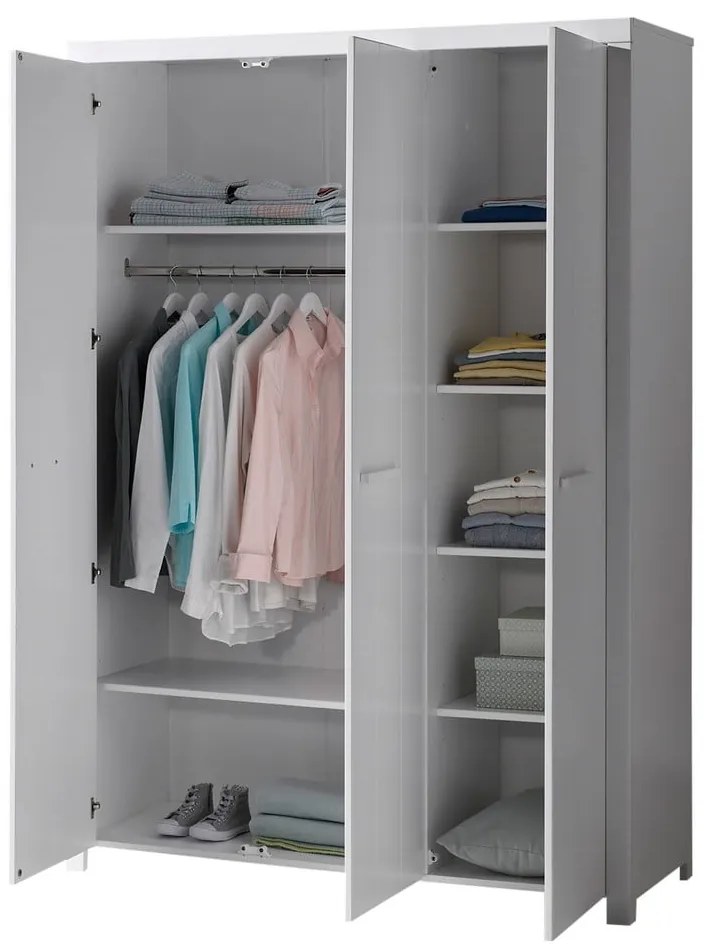 Erik fehér ruhásszekrény, szélesség 144 cm - Vipack