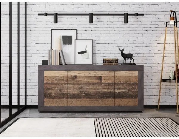 RUNEA komód sötétbarna/antracit