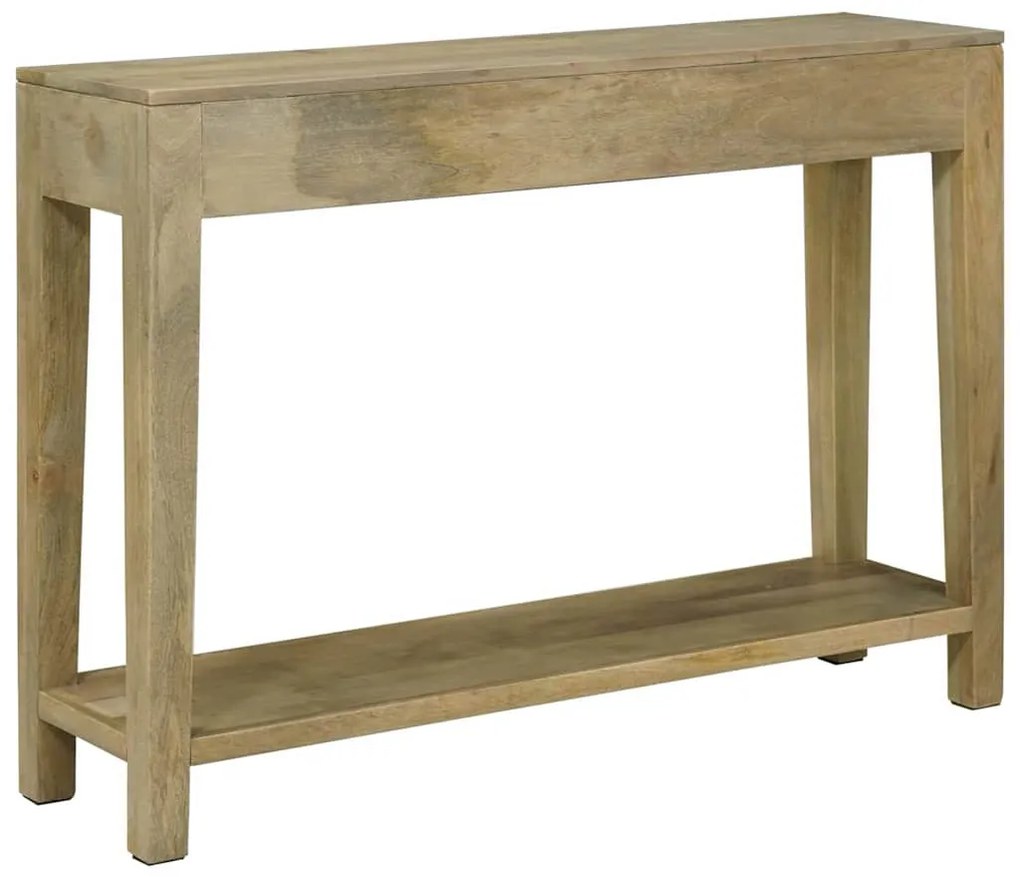 vidaXL Konzolasztal Természetes szürke 110 x 30 x 80 cm Tömör Mangófát